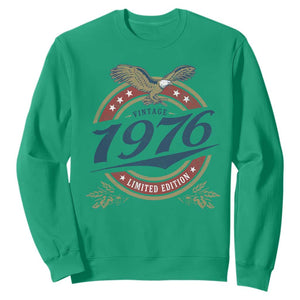 50th Birthday Beer Lover Vintage 1976 Limited Edition Sweatshirt Bald Eagle