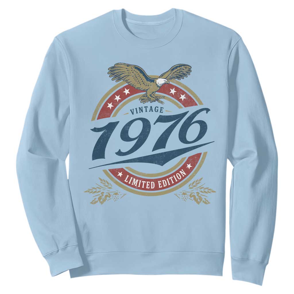 50th Birthday Beer Lover Vintage 1976 Limited Edition Sweatshirt Bald Eagle