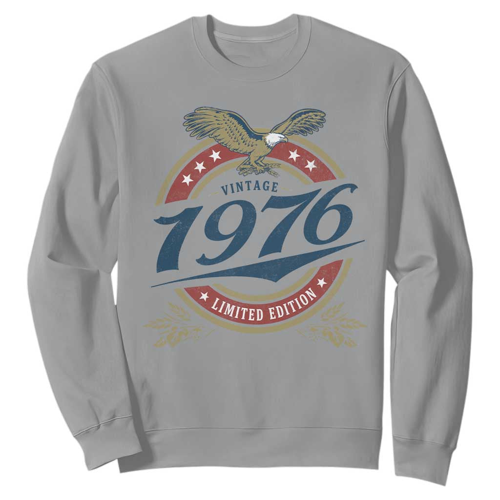 50th Birthday Beer Lover Vintage 1976 Limited Edition Sweatshirt Bald Eagle