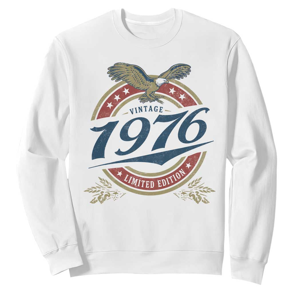 50th Birthday Beer Lover Vintage 1976 Limited Edition Sweatshirt Bald Eagle