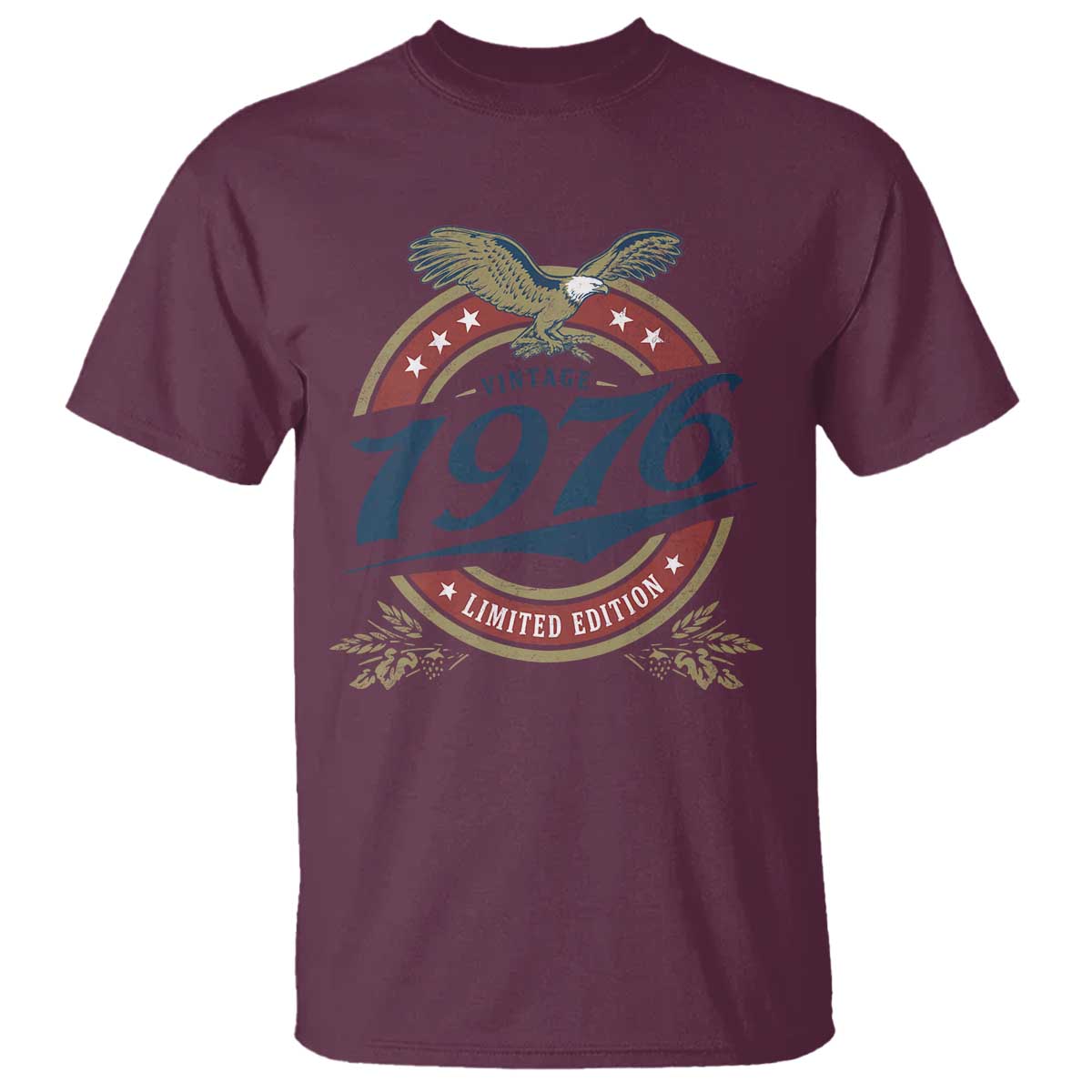 50th Birthday Beer Lover Vintage 1976 Limited Edition T Shirt Bald Eagle