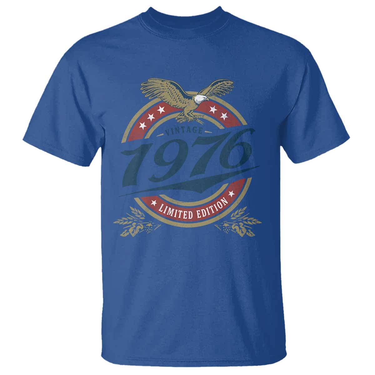 50th Birthday Beer Lover Vintage 1976 Limited Edition T Shirt Bald Eagle