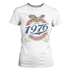 50th Birthday Beer Lover Vintage 1976 Limited Edition T Shirt For Women Bald Eagle