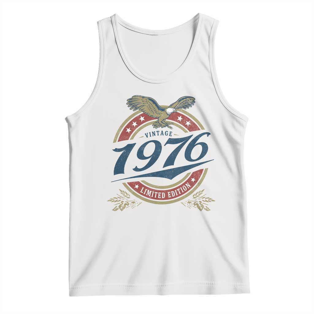 50th Birthday Beer Lover Vintage 1976 Limited Edition Tank Top Bald Eagle TS11 White Print Your Wear