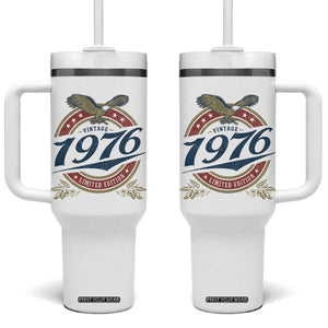 50th Birthday Beer Lover Vintage 1976 Limited Edition Tumbler With Handle Bald Eagle