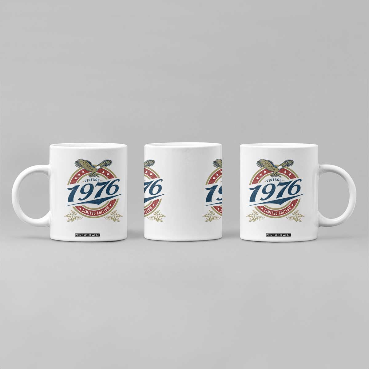 50th Birthday Beer Lover Vintage 1976 Limited Edition Coffee Mug Bald Eagle