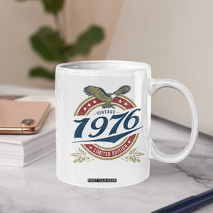 50th Birthday Beer Lover Vintage 1976 Limited Edition Coffee Mug Bald Eagle
