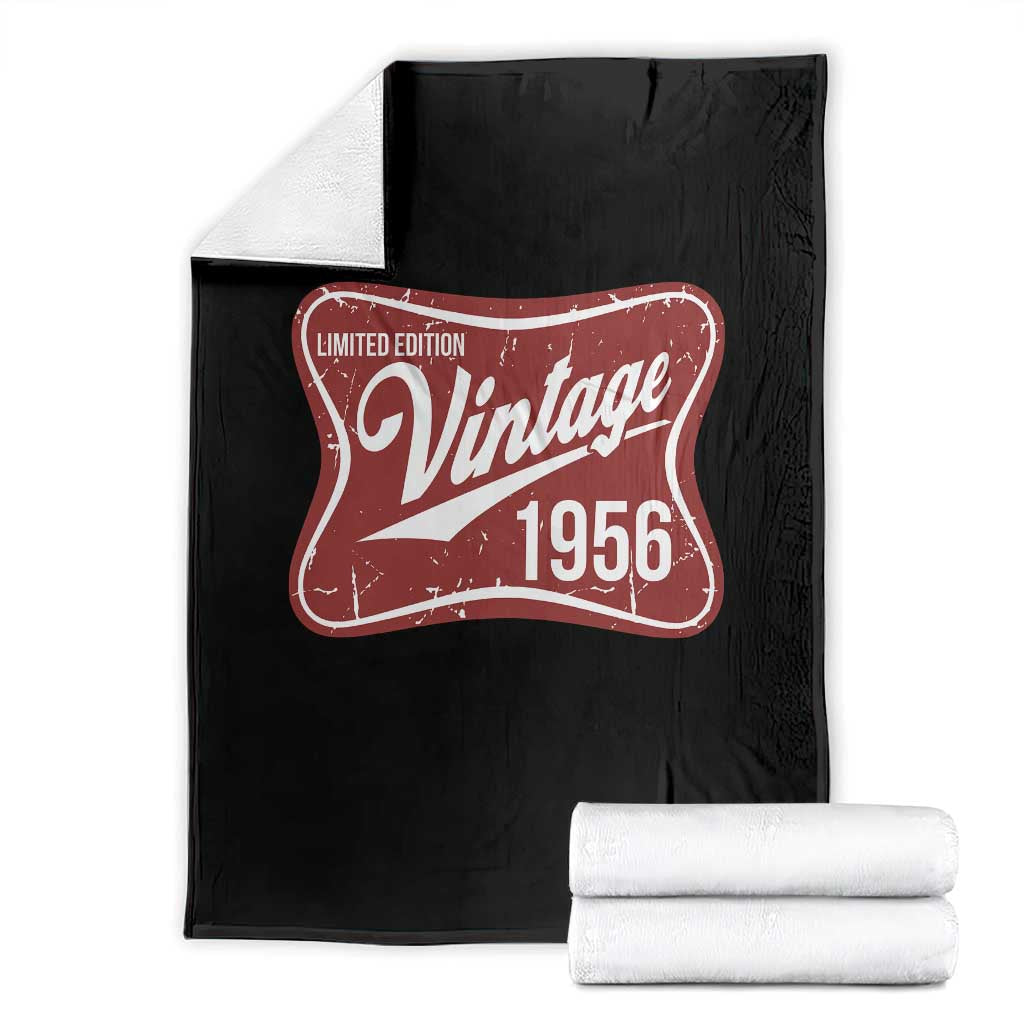 70th Birthday Beer Lover Vintage 1956 Limited Edition Throw Blanket Red Metal Beer Soft Sign Graphic TS11 Black Print Your Wear