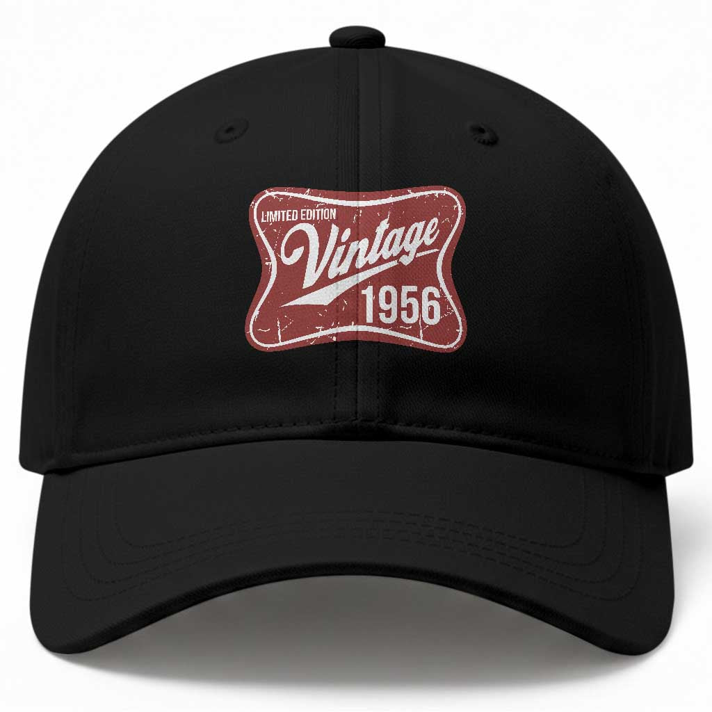 70th Birthday Beer Lover Vintage 1956 Limited Edition Baseball Cap Red Metal Beer Soft Sign Graphic TS11 Print Your Wear