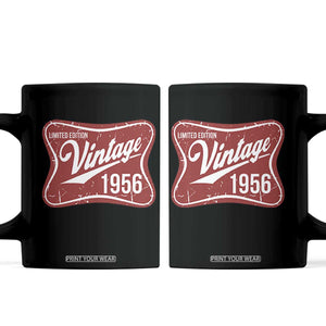 70th Birthday Beer Lover Vintage 1956 Limited Edition Coffee Mug Red Metal Beer Soft Sign Graphic