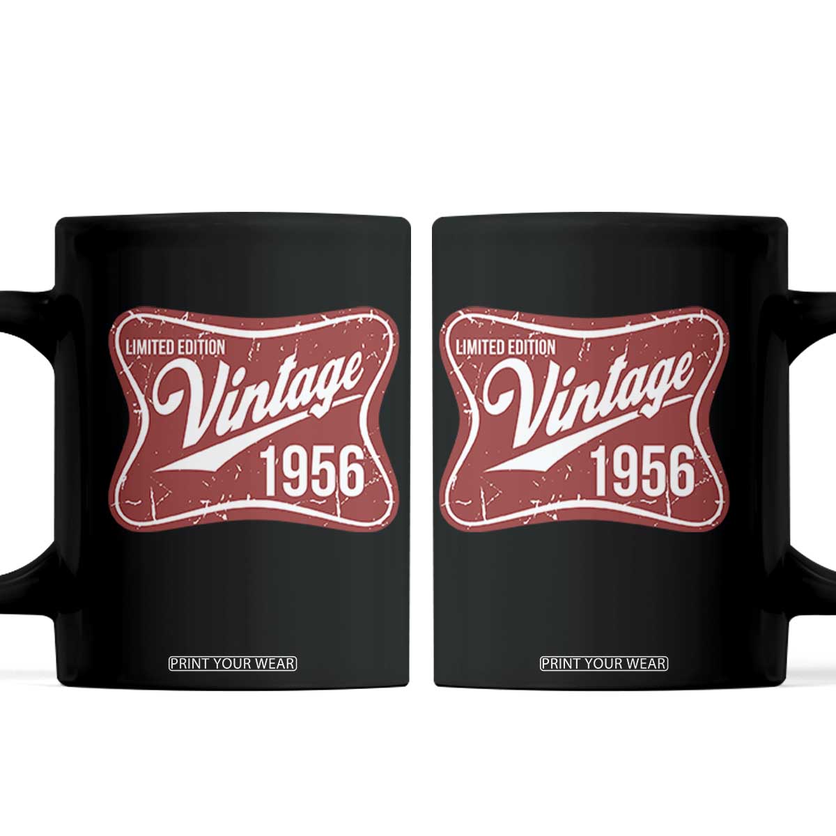 70th Birthday Beer Lover Vintage 1956 Limited Edition Coffee Mug Red Metal Beer Soft Sign Graphic TS11 Black Print Your Wear