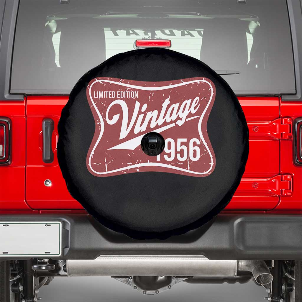 70th Birthday Beer Lover Vintage 1956 Limited Edition Spare Tire Cover Red Metal Beer Soft Sign Graphic