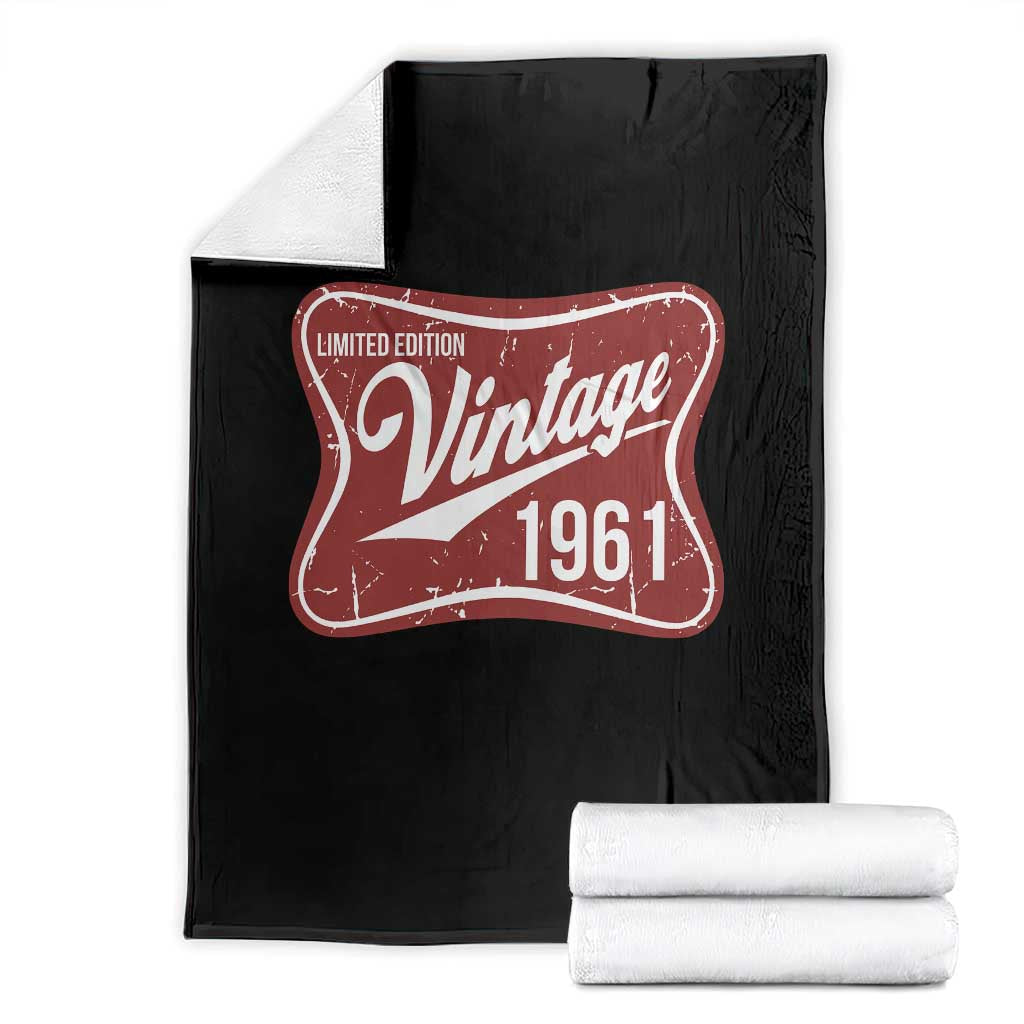65th Birthday Beer Lover Vintage 1961 Limited Edition Throw Blanket Red Metal Beer Soft Sign Graphic TS11 Black Print Your Wear