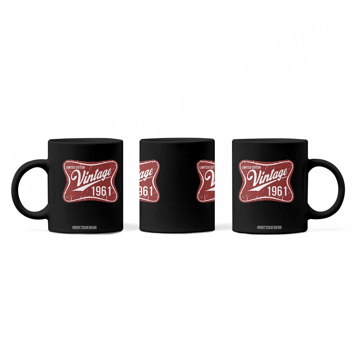 65th Birthday Beer Lover Vintage 1961 Limited Edition Coffee Mug Red Metal Beer Soft Sign Graphic