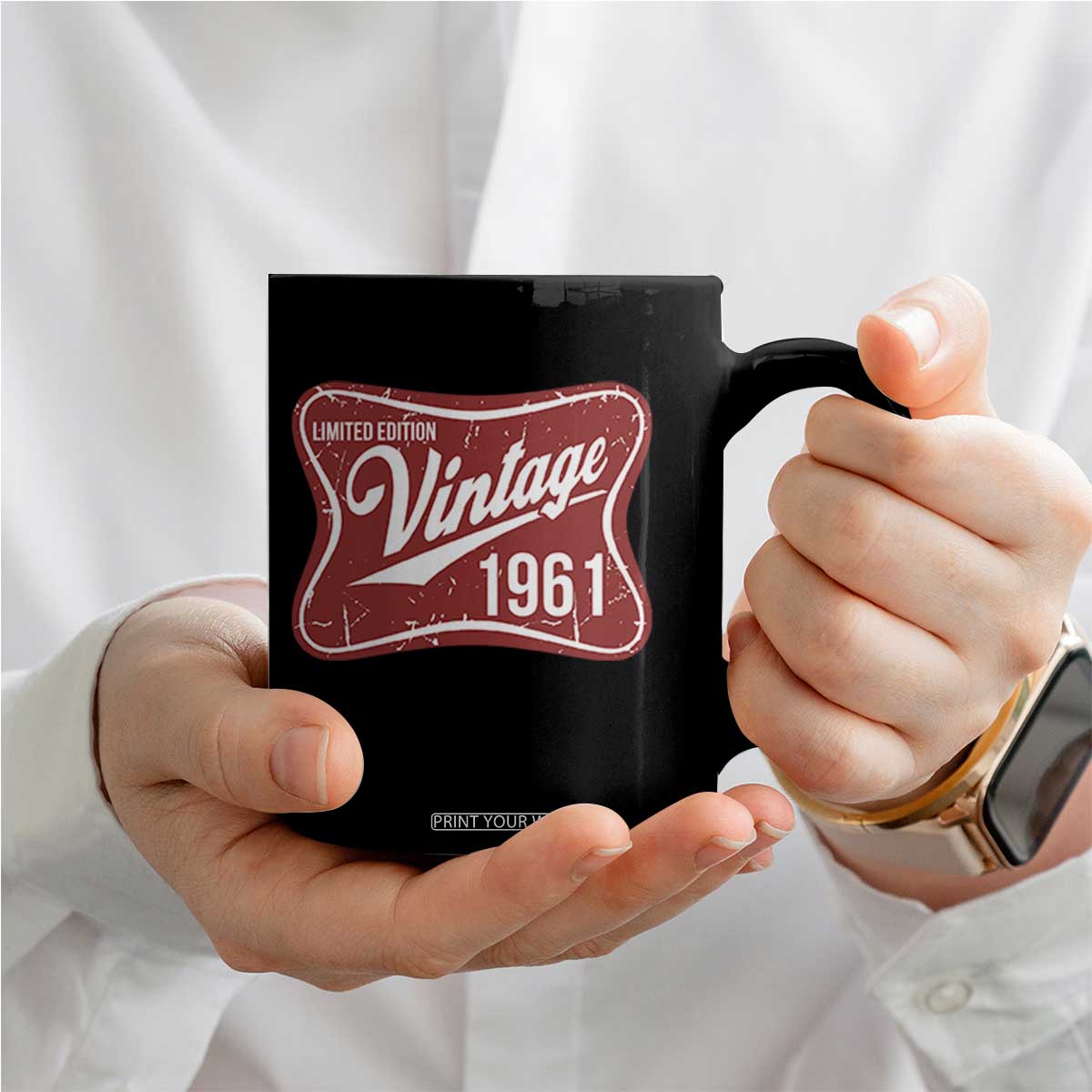 65th Birthday Beer Lover Vintage 1961 Limited Edition Coffee Mug Red Metal Beer Soft Sign Graphic