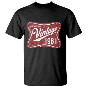 65th Birthday Beer Lover Vintage 1961 Limited Edition T Shirt Red Metal Beer Soft Sign Graphic
