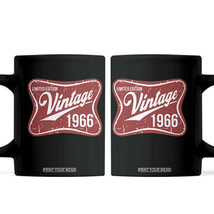 60th Birthday Beer Lover Vintage 1966 Limited Edition Coffee Mug Red Metal Beer Soft Sign Graphic