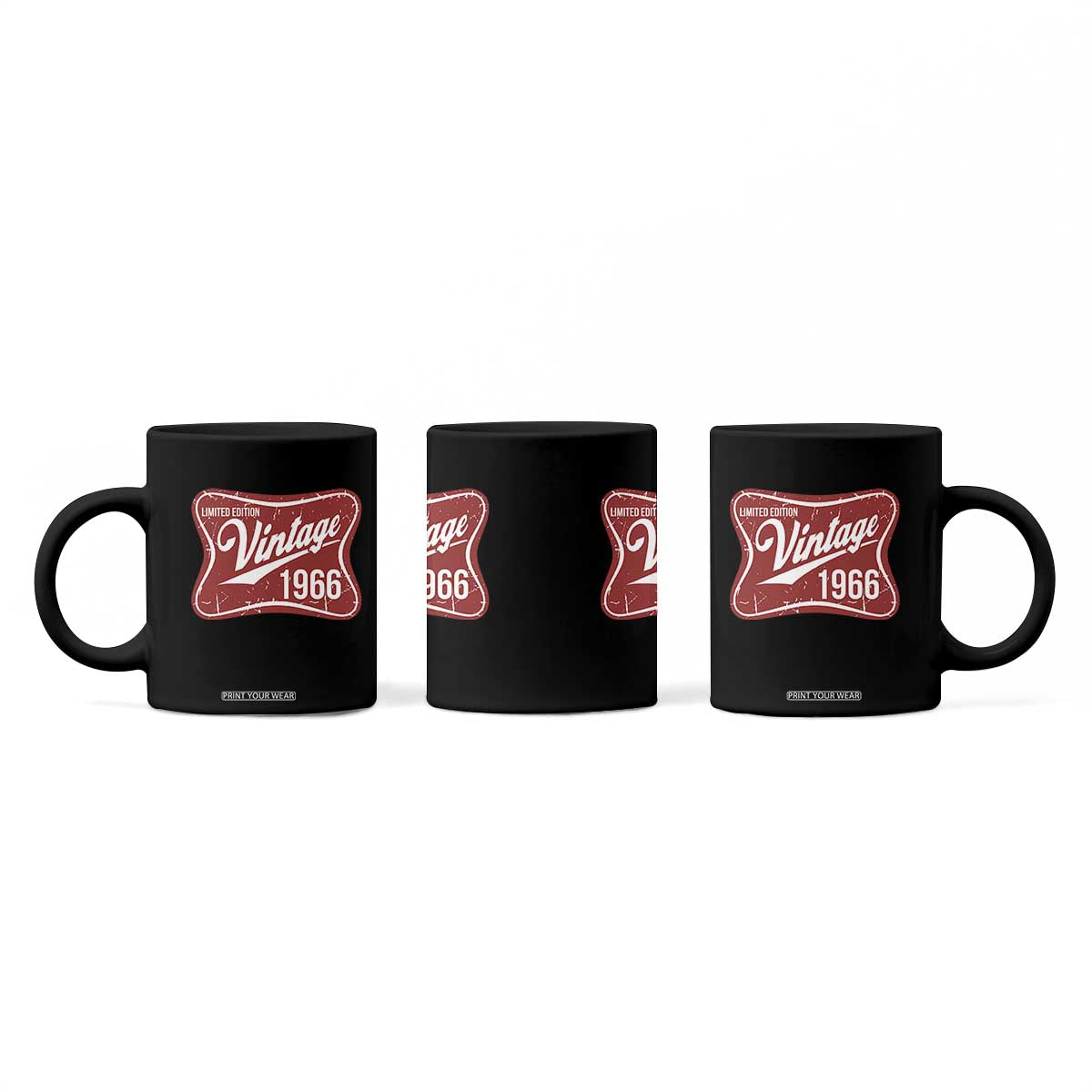 60th Birthday Beer Lover Vintage 1966 Limited Edition Coffee Mug Red Metal Beer Soft Sign Graphic