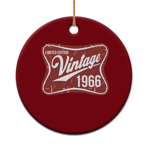 60th Birthday Beer Lover Vintage 1966 Limited Edition Ceramic Ornament Red Metal Beer Soft Sign Graphic