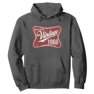 60th Birthday Beer Lover Vintage 1966 Limited Edition Hoodie Red Metal Beer Soft Sign Graphic