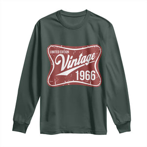 60th Birthday Beer Lover Vintage 1966 Limited Edition Long Sleeve Shirt Red Metal Beer Soft Sign Graphic