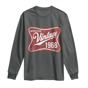 60th Birthday Beer Lover Vintage 1966 Limited Edition Long Sleeve Shirt Red Metal Beer Soft Sign Graphic
