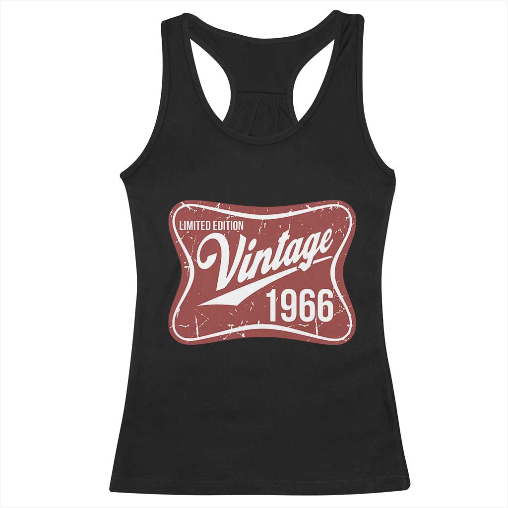 60th Birthday Beer Lover Vintage 1966 Limited Edition Racerback Tank Top Red Metal Beer Soft Sign Graphic TS11 Black Print Your Wear