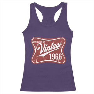 60th Birthday Beer Lover Vintage 1966 Limited Edition Racerback Tank Top Red Metal Beer Soft Sign Graphic