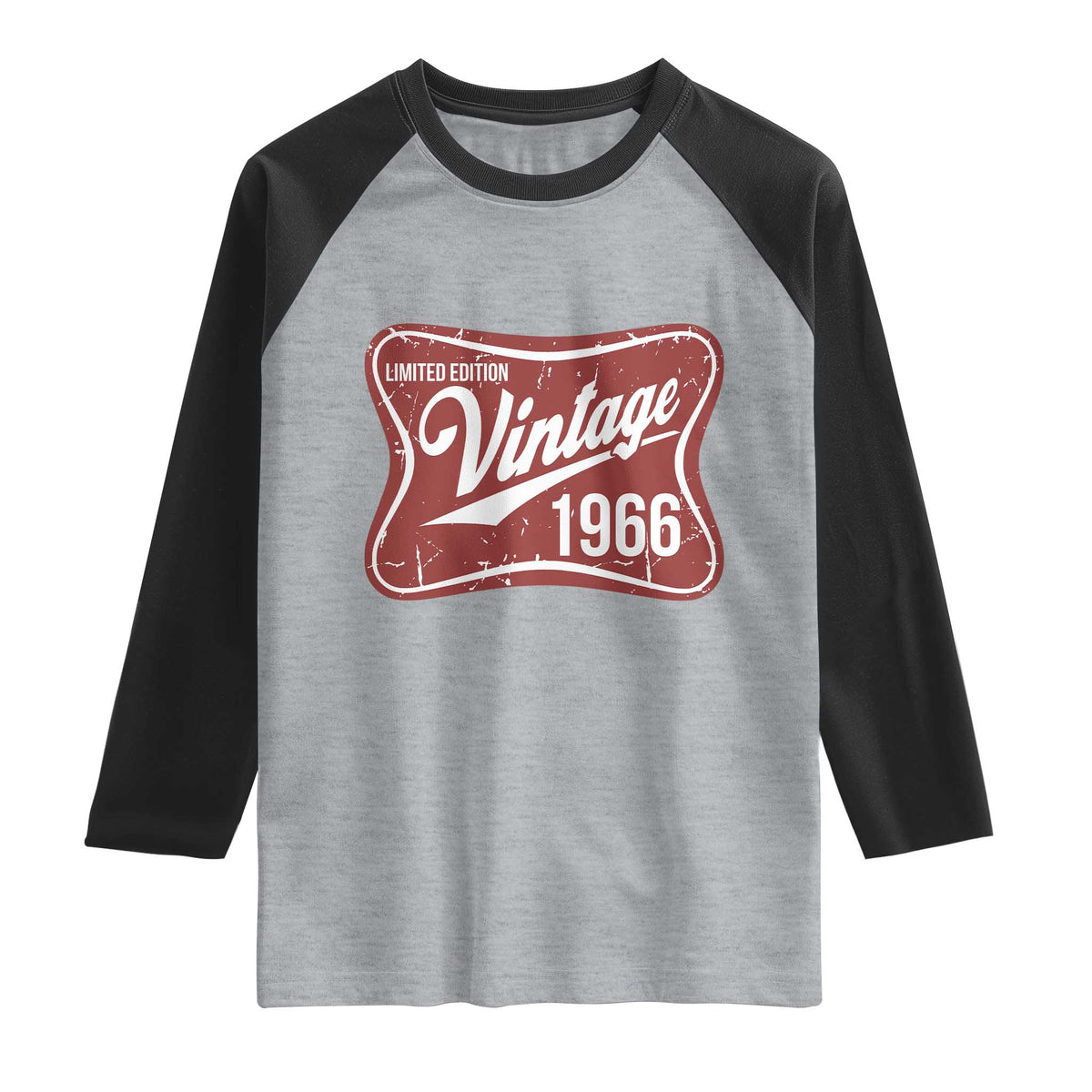 60th Birthday Beer Lover Vintage 1966 Limited Edition Raglan Shirt Red Metal Beer Soft Sign Graphic