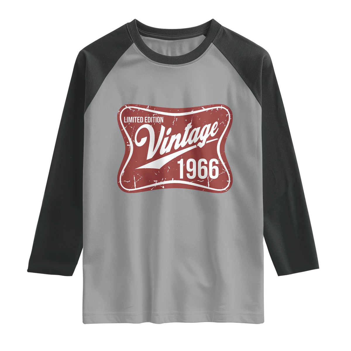 60th Birthday Beer Lover Vintage 1966 Limited Edition Raglan Shirt Red Metal Beer Soft Sign Graphic