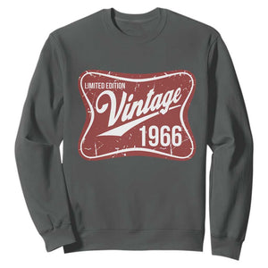 60th Birthday Beer Lover Vintage 1966 Limited Edition Sweatshirt Red Metal Beer Soft Sign Graphic