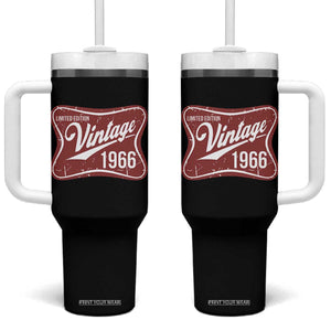 60th Birthday Beer Lover Vintage 1966 Limited Edition Tumbler With Handle Red Metal Beer Soft Sign Graphic
