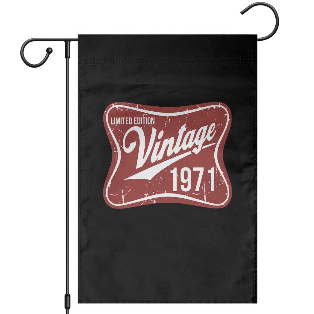 55th Birthday Beer Lover Vintage 1971 Limited Edition Garden Flag Red Metal Beer Soft Sign Graphic TS11 Black Print Your Wear