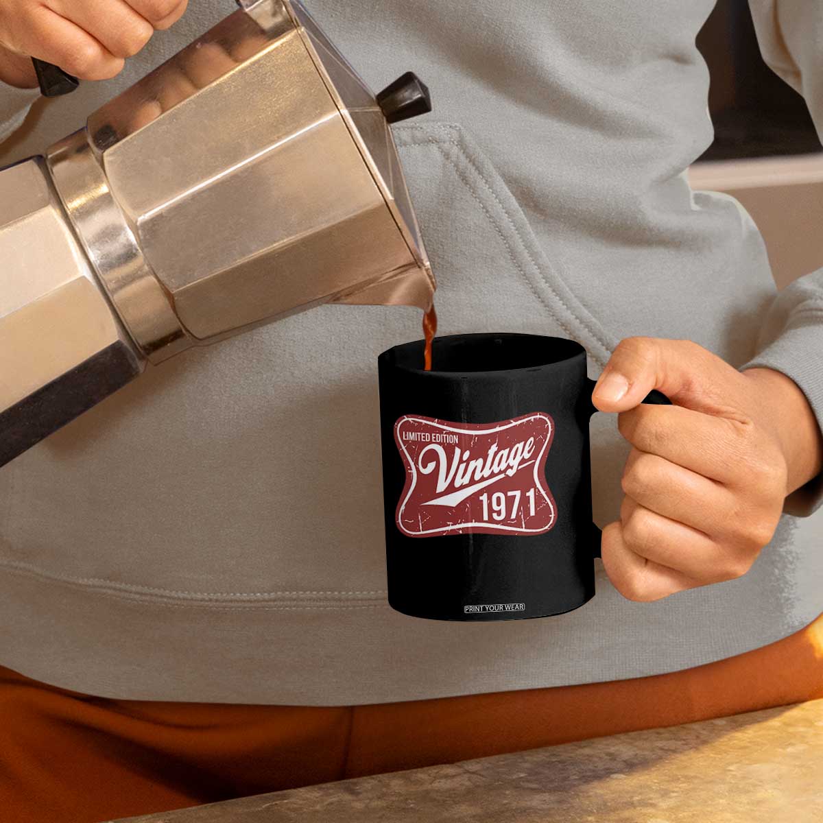 55th Birthday Beer Lover Vintage 1971 Limited Edition Coffee Mug Red Metal Beer Soft Sign Graphic