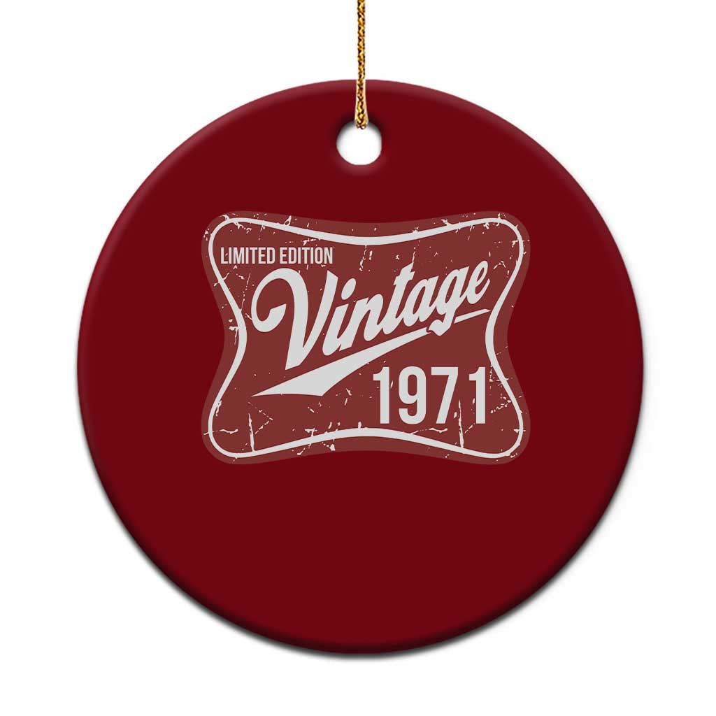 55th Birthday Beer Lover Vintage 1971 Limited Edition Ceramic Ornament Red Metal Beer Soft Sign Graphic TS11 1pc Red Print Your Wear