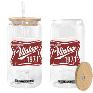55th Birthday Beer Lover Vintage 1971 Limited Edition Glass Can Red Metal Beer Soft Sign Graphic