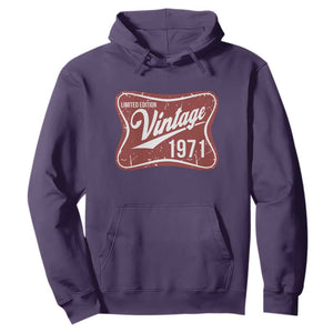 55th Birthday Beer Lover Vintage 1971 Limited Edition Hoodie Red Metal Beer Soft Sign Graphic