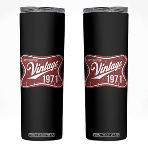 55th Birthday Beer Lover Vintage 1971 Limited Edition Skinny Tumbler Red Metal Beer Soft Sign Graphic