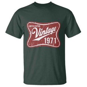 55th Birthday Beer Lover Vintage 1971 Limited Edition T Shirt Red Metal Beer Soft Sign Graphic