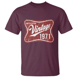 55th Birthday Beer Lover Vintage 1971 Limited Edition T Shirt Red Metal Beer Soft Sign Graphic