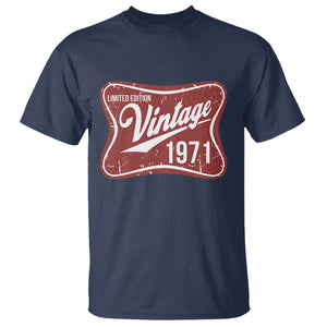 55th Birthday Beer Lover Vintage 1971 Limited Edition T Shirt Red Metal Beer Soft Sign Graphic