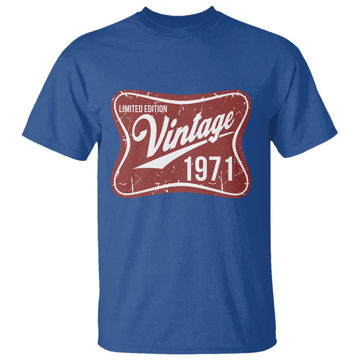 55th Birthday Beer Lover Vintage 1971 Limited Edition T Shirt Red Metal Beer Soft Sign Graphic