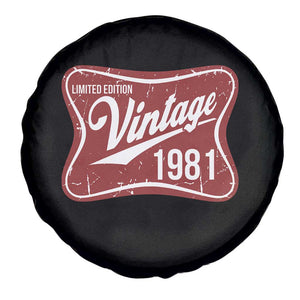 45th Birthday Beer Lover Vintage 1981 Limited Edition Spare Tire Cover Red Metal Beer Soft Sign Graphic