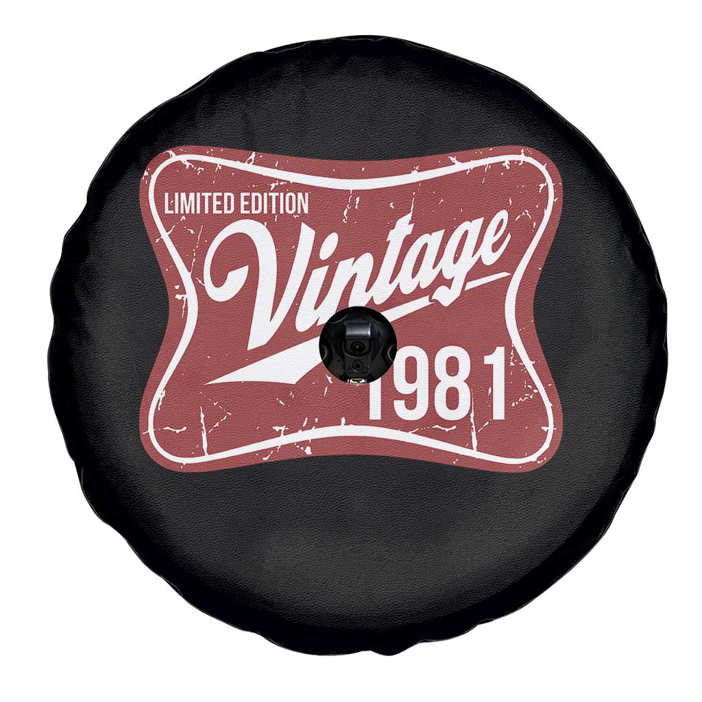 45th Birthday Beer Lover Vintage 1981 Limited Edition Spare Tire Cover Red Metal Beer Soft Sign Graphic
