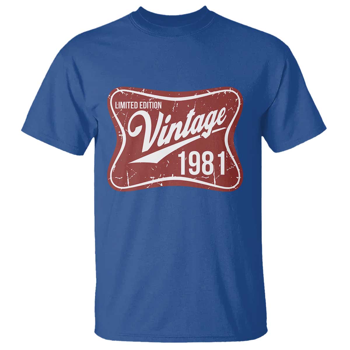 45th Birthday Beer Lover Vintage 1981 Limited Edition T Shirt Red Metal Beer Soft Sign Graphic
