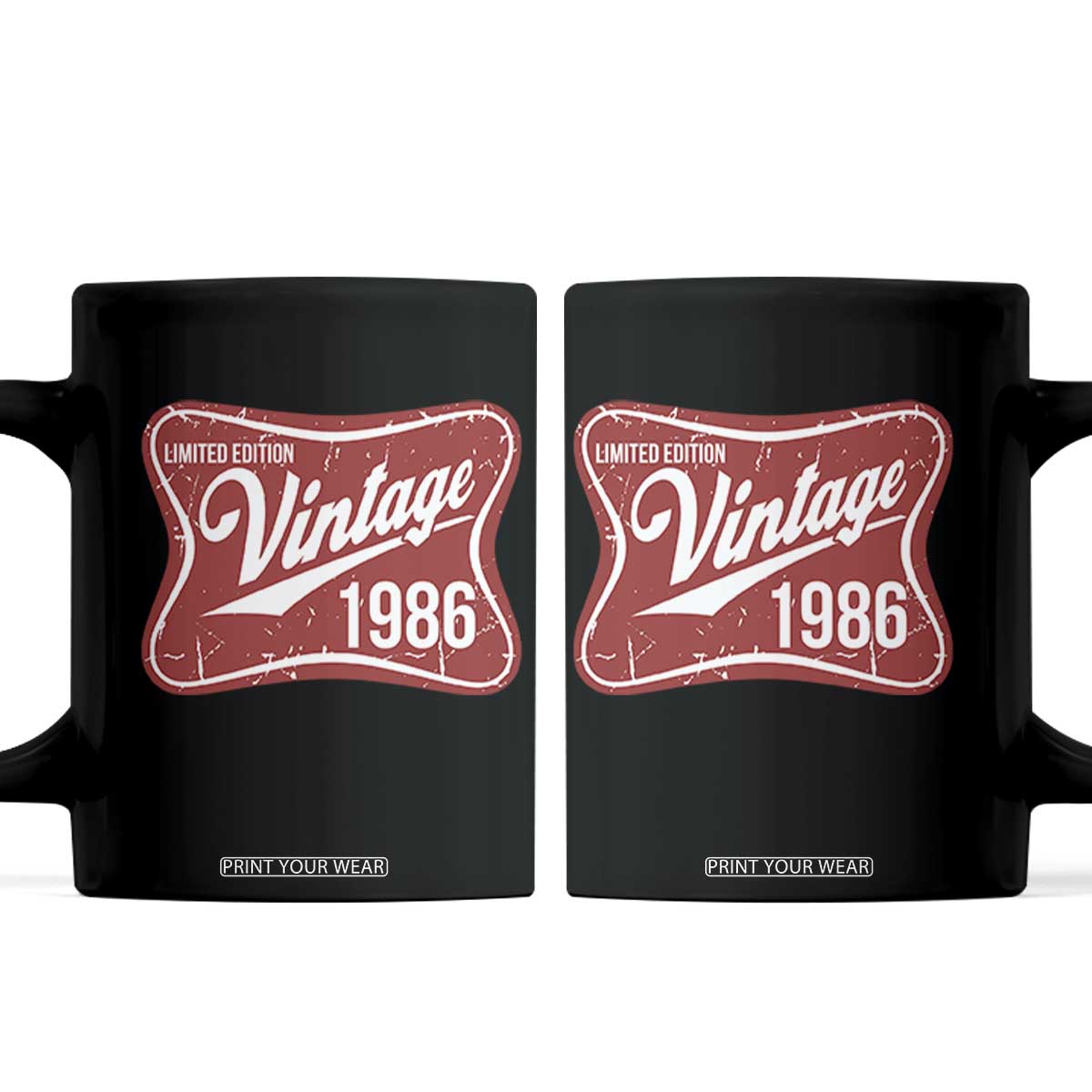 40th Birthday Beer Lover Vintage 1986 Limited Edition Coffee Mug Red Metal Beer Soft Sign Graphic TS11 Black Print Your Wear