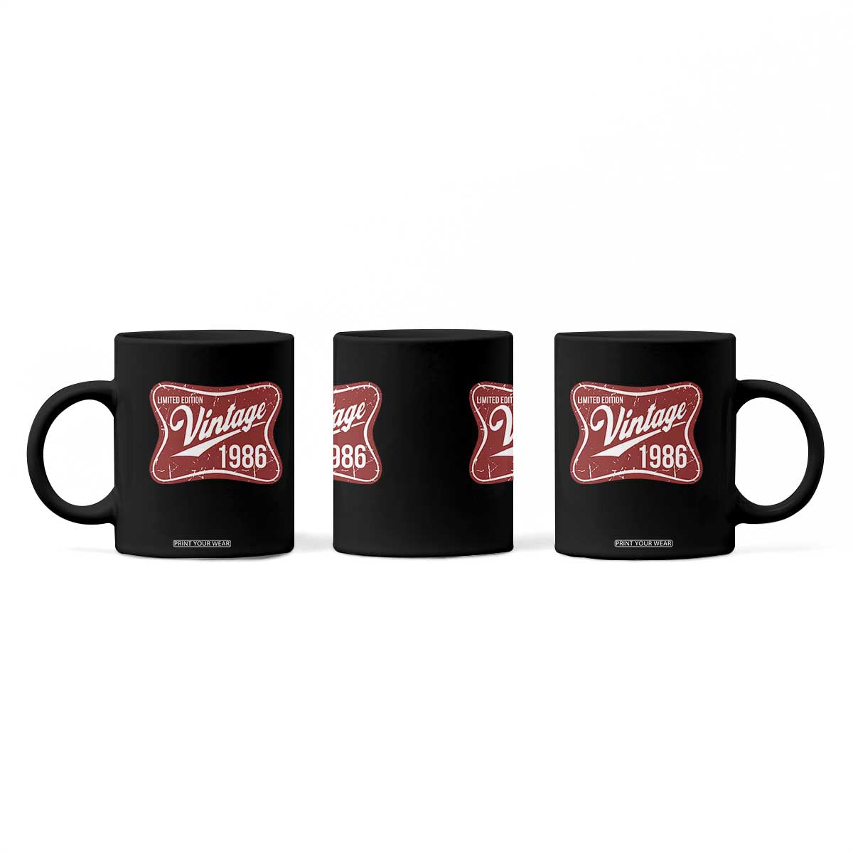 40th Birthday Beer Lover Vintage 1986 Limited Edition Coffee Mug Red Metal Beer Soft Sign Graphic