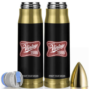 40th Birthday Beer Lover Vintage 1986 Limited Edition Bullet Tumbler Red Metal Beer Soft Sign Graphic