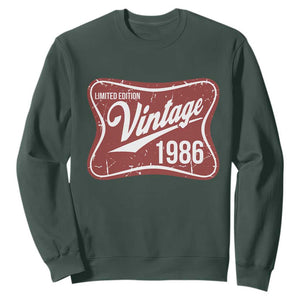 40th Birthday Beer Lover Vintage 1986 Limited Edition Sweatshirt Red Metal Beer Soft Sign Graphic