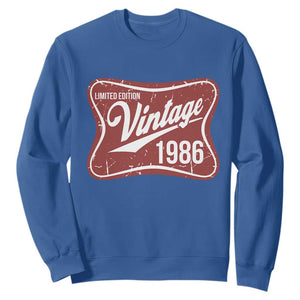 40th Birthday Beer Lover Vintage 1986 Limited Edition Sweatshirt Red Metal Beer Soft Sign Graphic